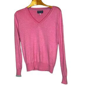 Joules knitwear v neck cashmere blend pink lightweight sweater size 8